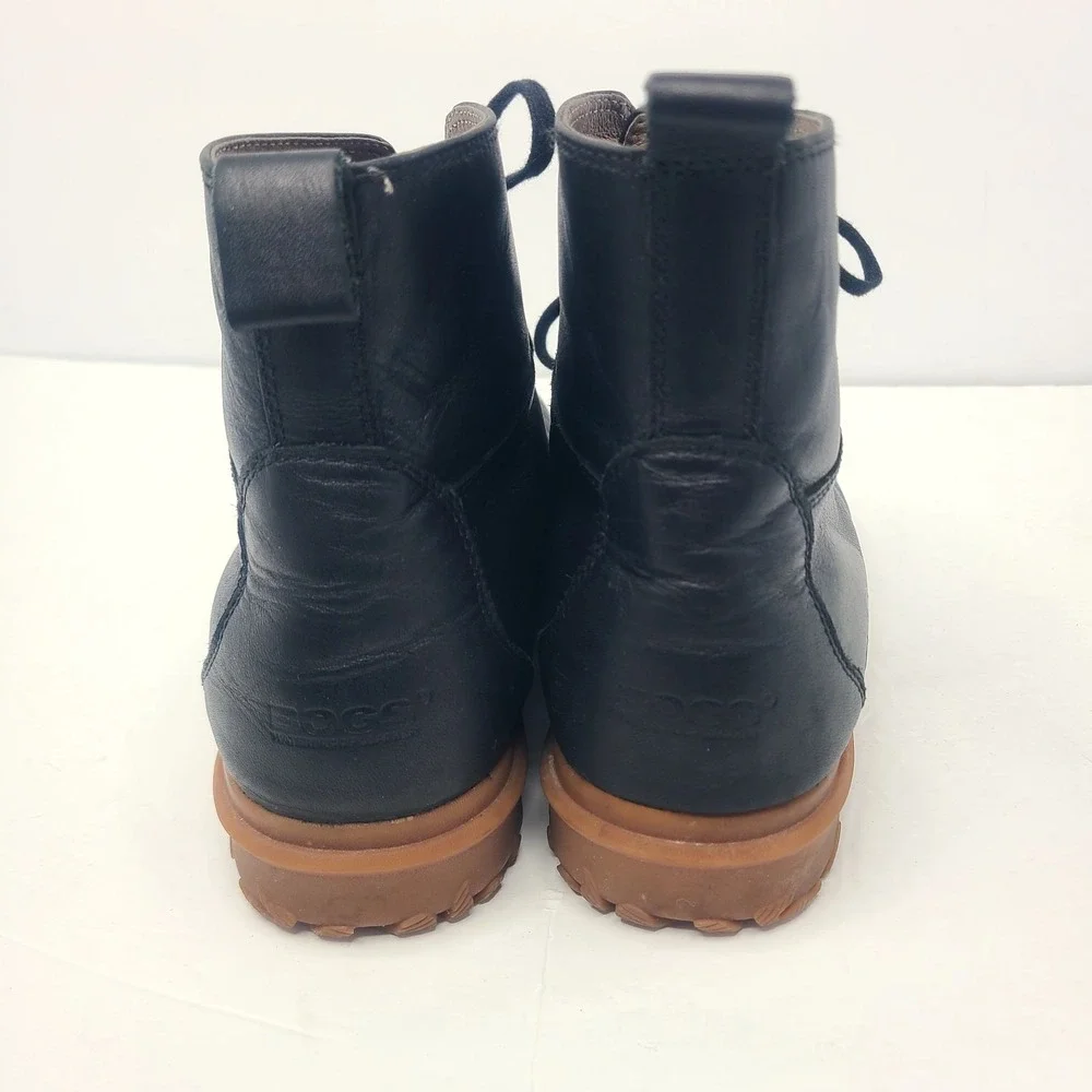 Bogs‎ Women's Chukka Leather Ankle Boots US 10.5 Waterproof Black Lace Up